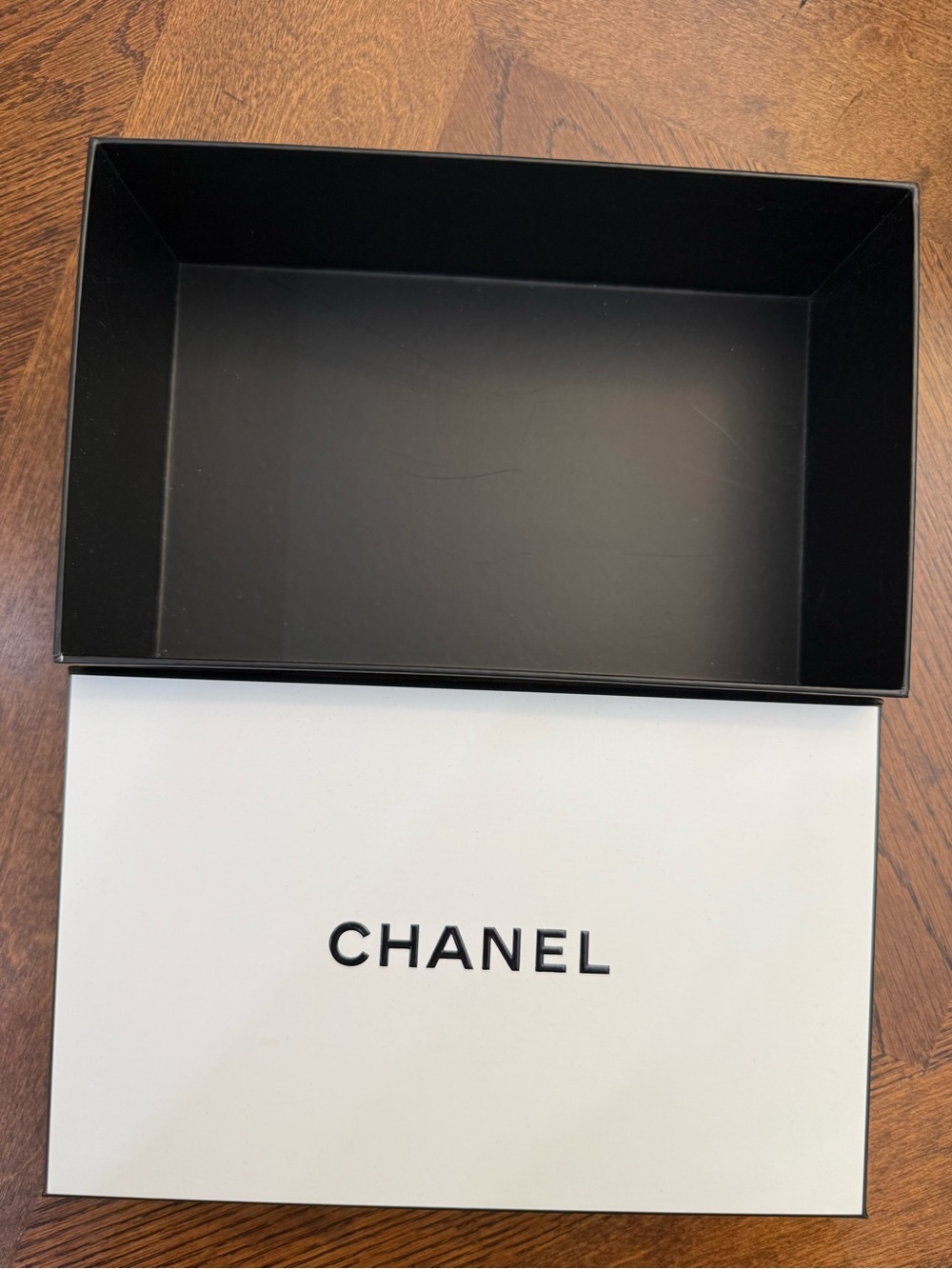 CHANEL Black and White Accessory Box with Logo Lid- EMPTY BOX